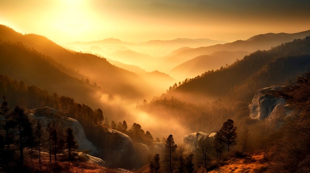 Sunset view of canyon with hiking trail